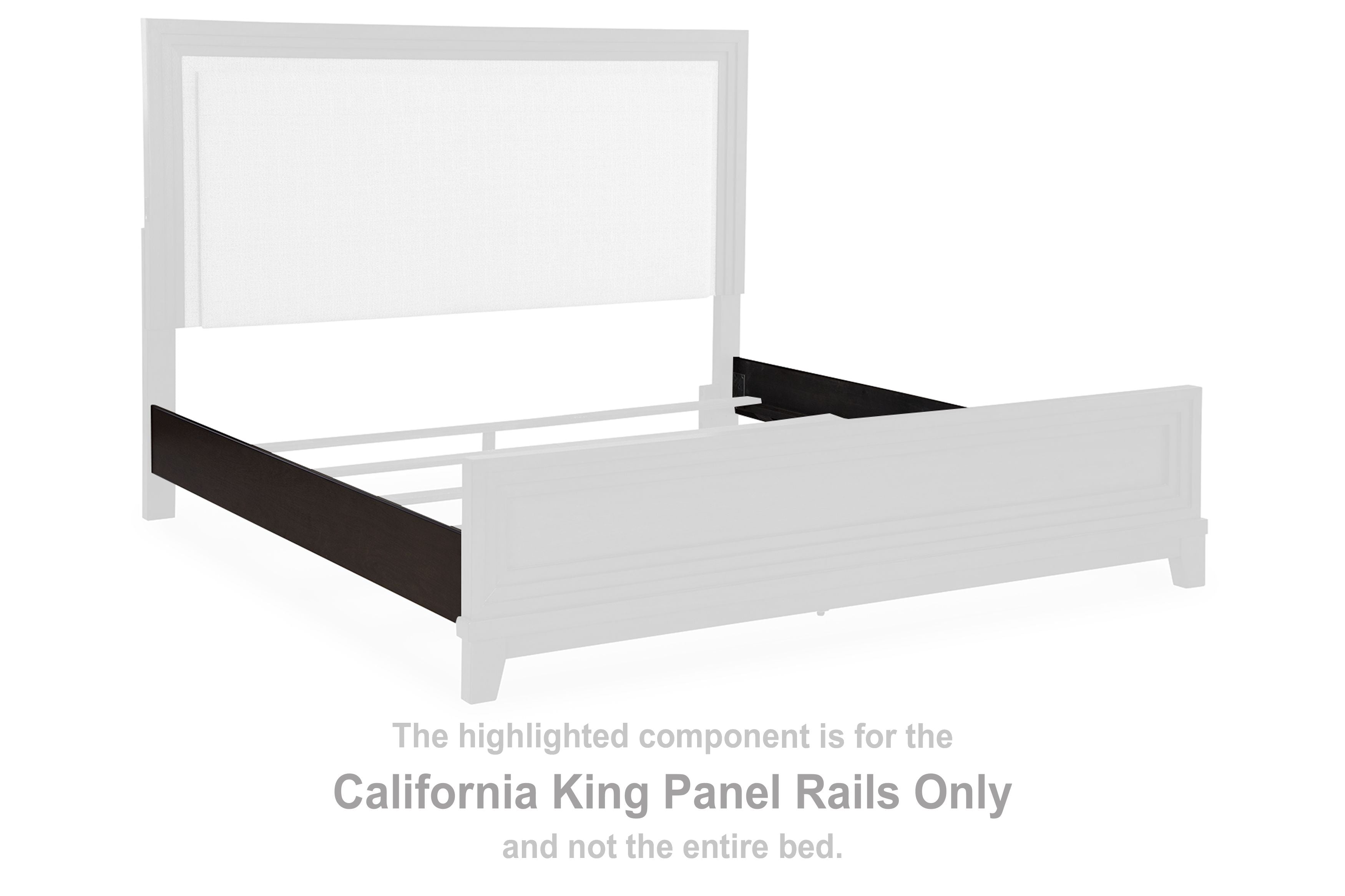 Neymorton - Dark Grayish Brown - California King Panel Rails