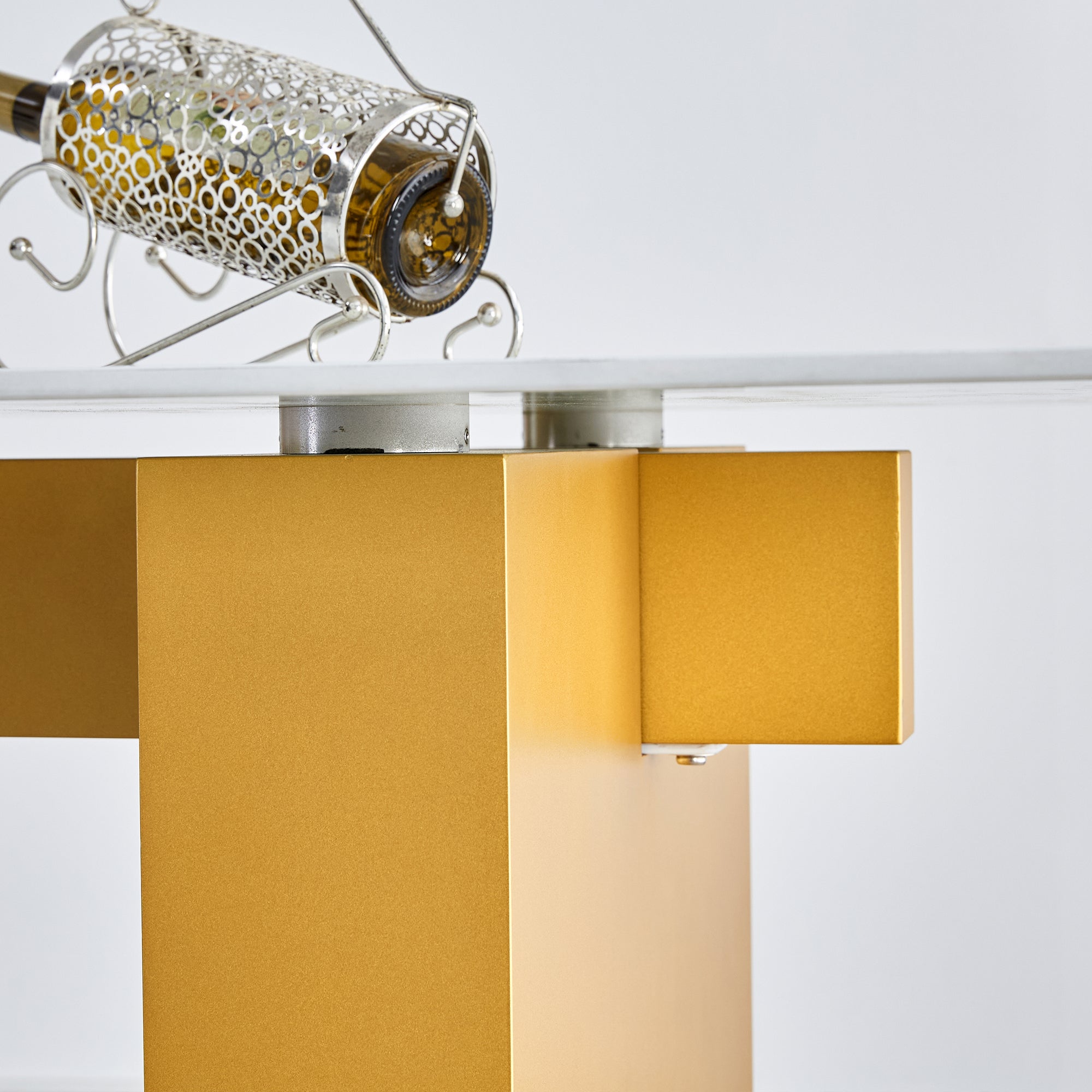 Modern Glass Table & 8 Leather Chairs Set