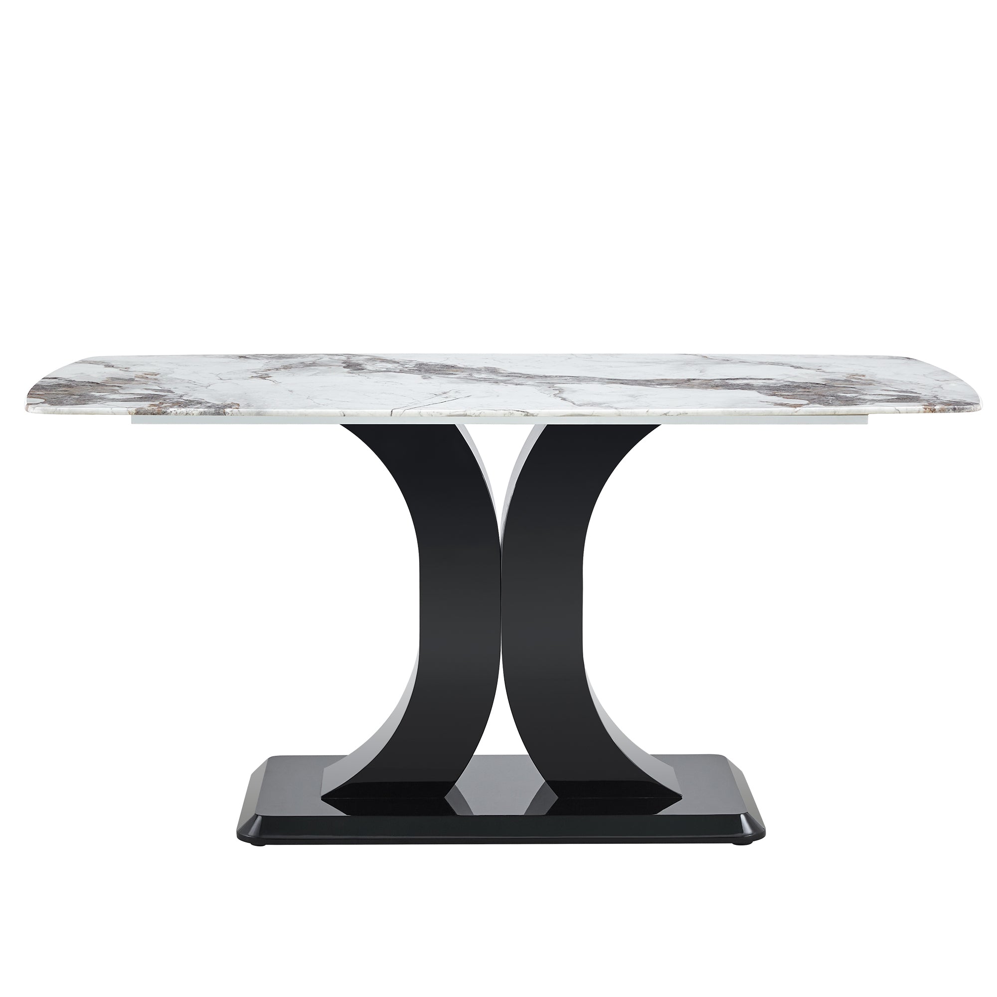 Faux Marble Dining Table Set w/ 6 Chairs