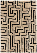 Timworth - 8' x 10' Washable Rug - Black / Beige