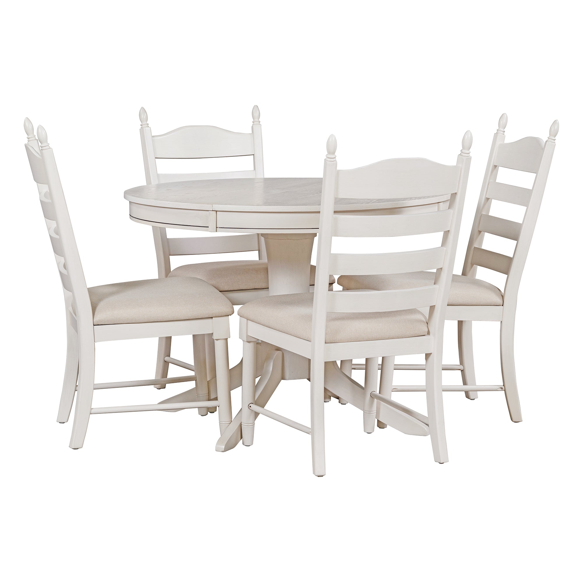 5-Pc Retro Extendable Dining Set, Antique White