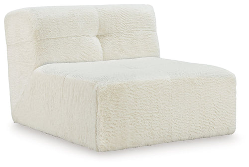 Ivory accent chair with textured boucle upholstery, wide arms, and cushioned backrest