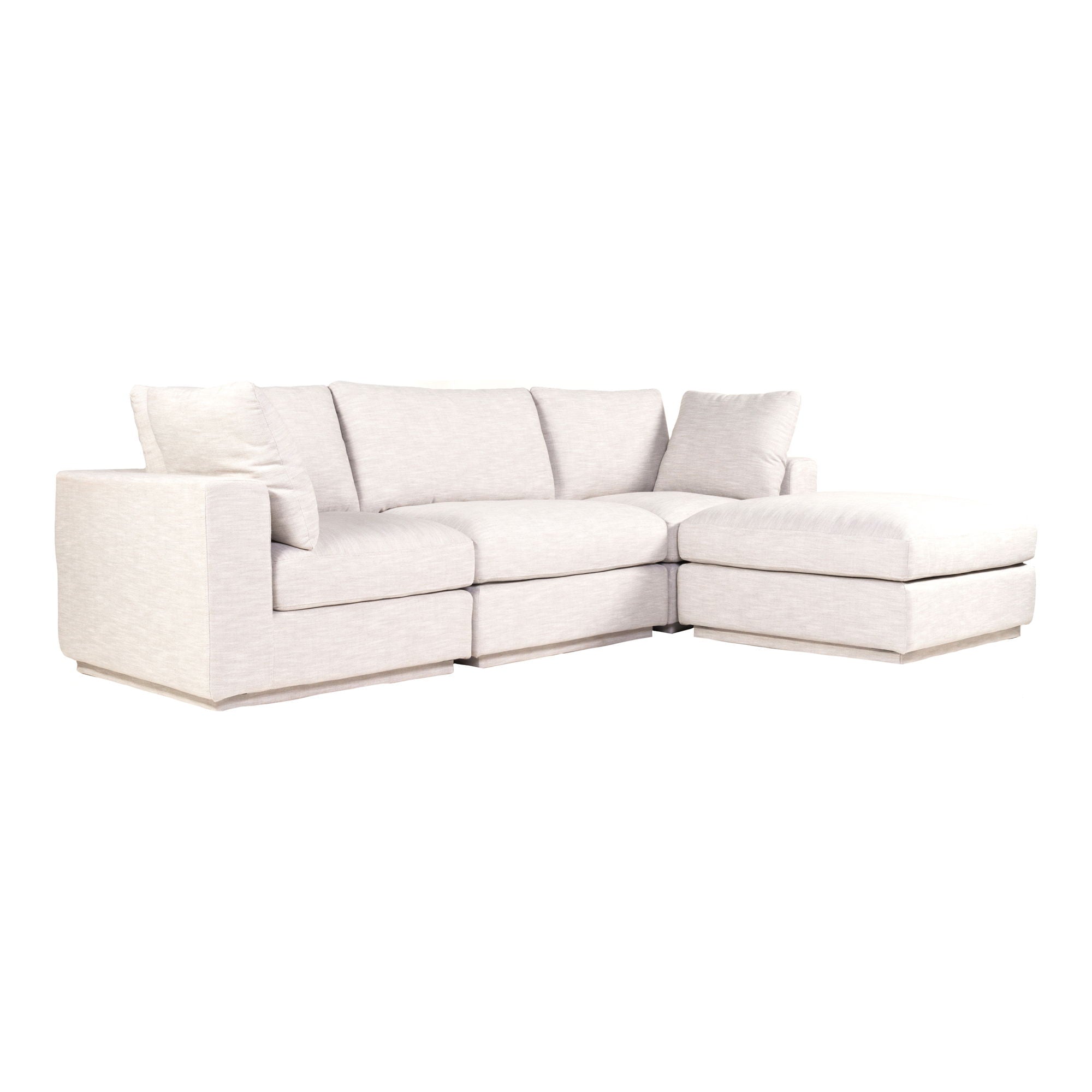 Justin Lounge Modular Sectional - Taupe - Modern & Comfy-Stationary Sectionals-American Furniture Outlet