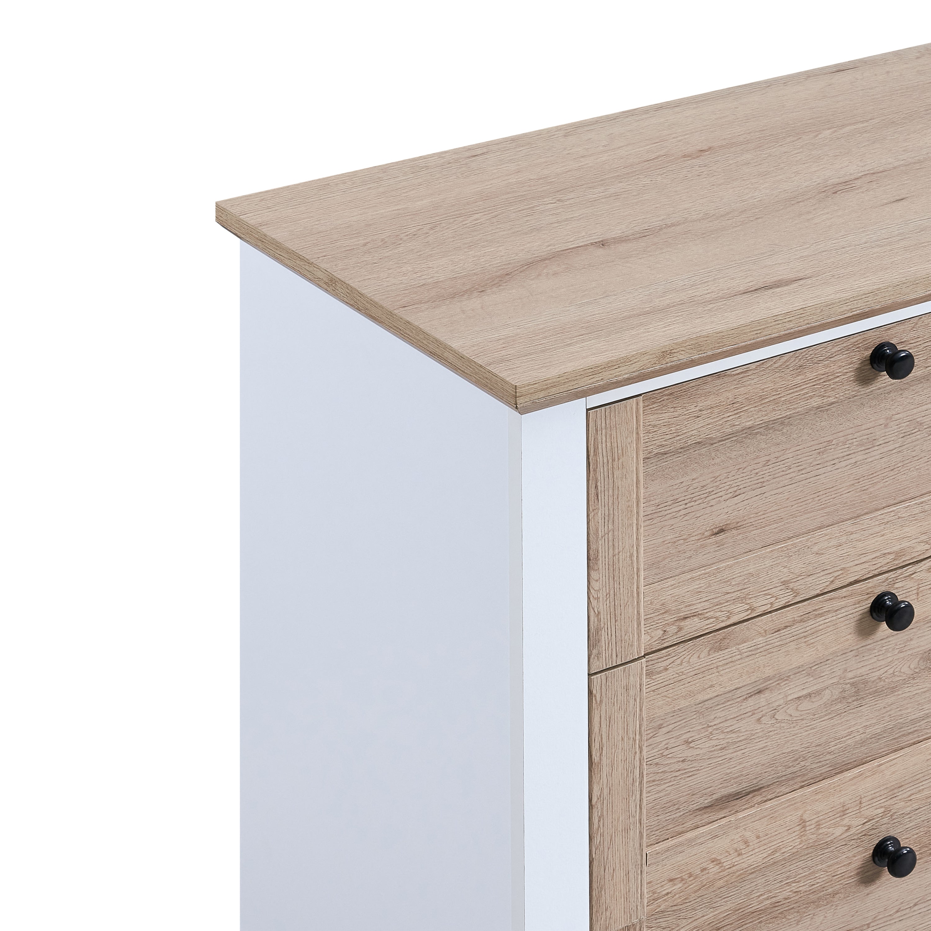Modern 6-Drawer Dresser - White/Oak