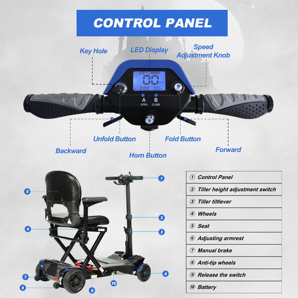 SOLAX Foldable Electric Mobility Scooter - Seniors