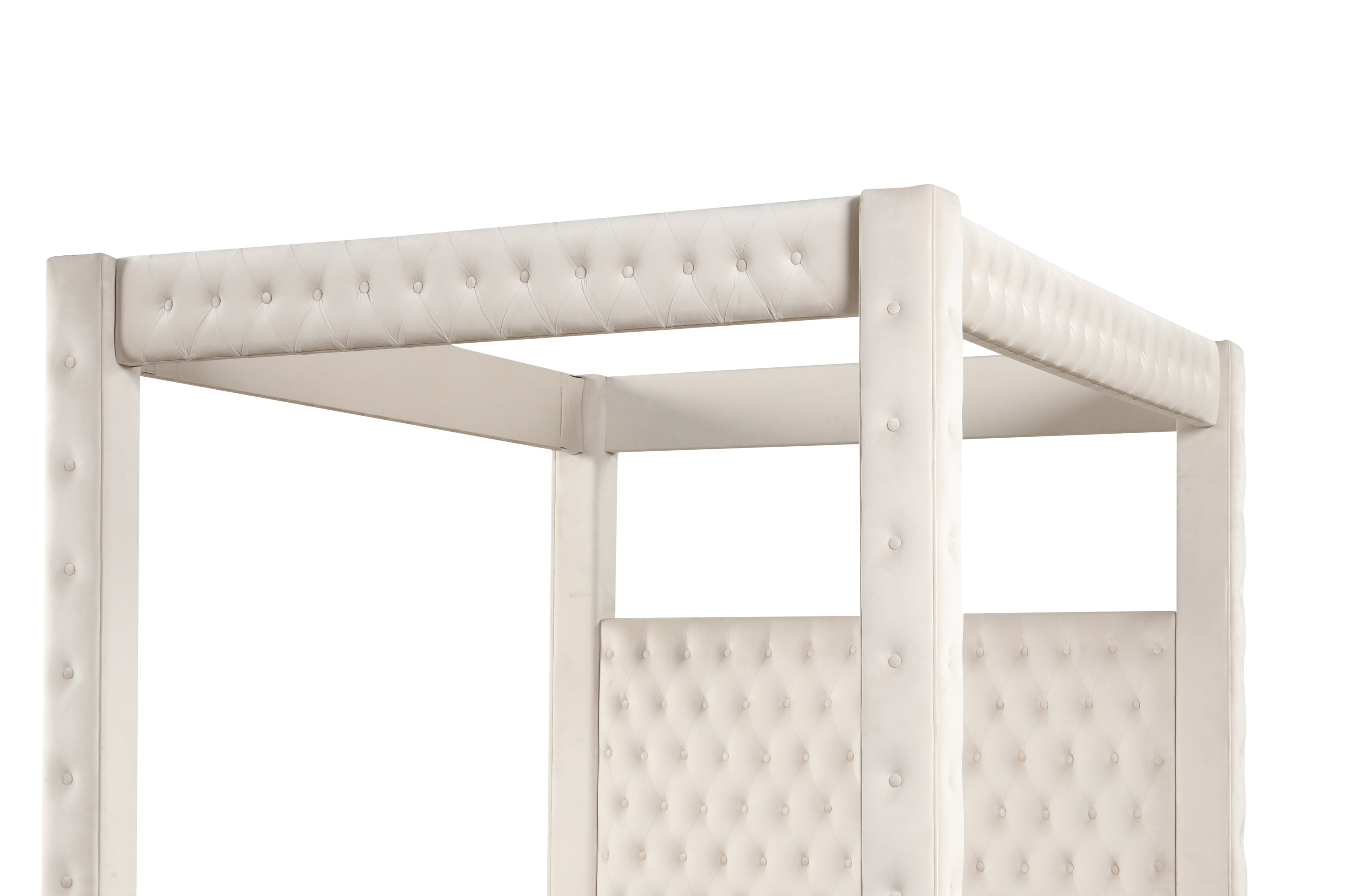 Luxury 4-Poster King Bedroom Set - Cream
