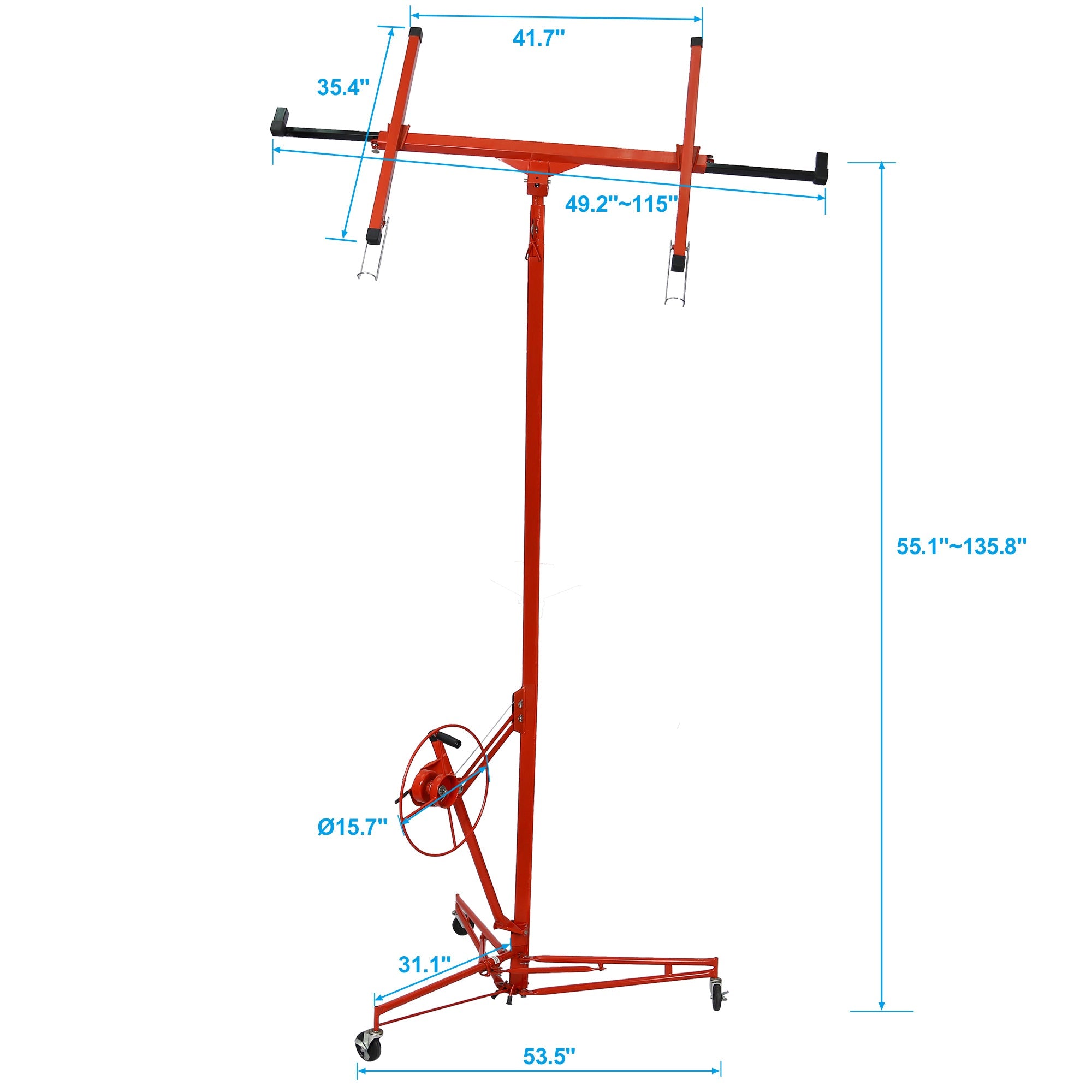 Drywall Lift Panel 11' Lift Drywall Panel Hoist Jack Lifter | Red | Convenient Solution for Drywall Installation