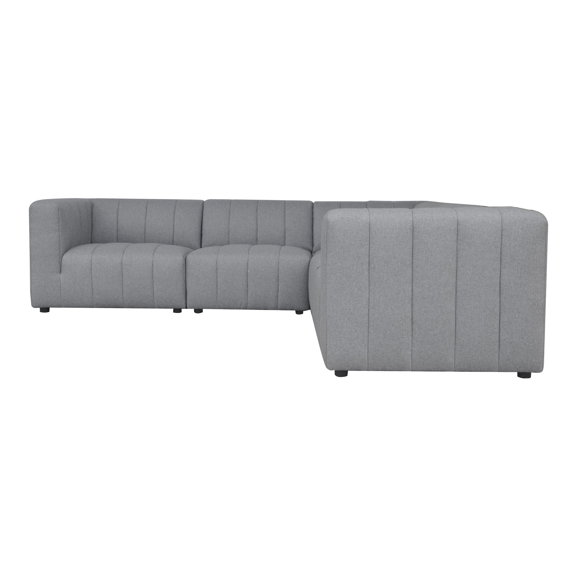 Lyric - Classic L Modular Sectional Grey - Dark Gray-Moe's Home Collection-American Furniture Outlet