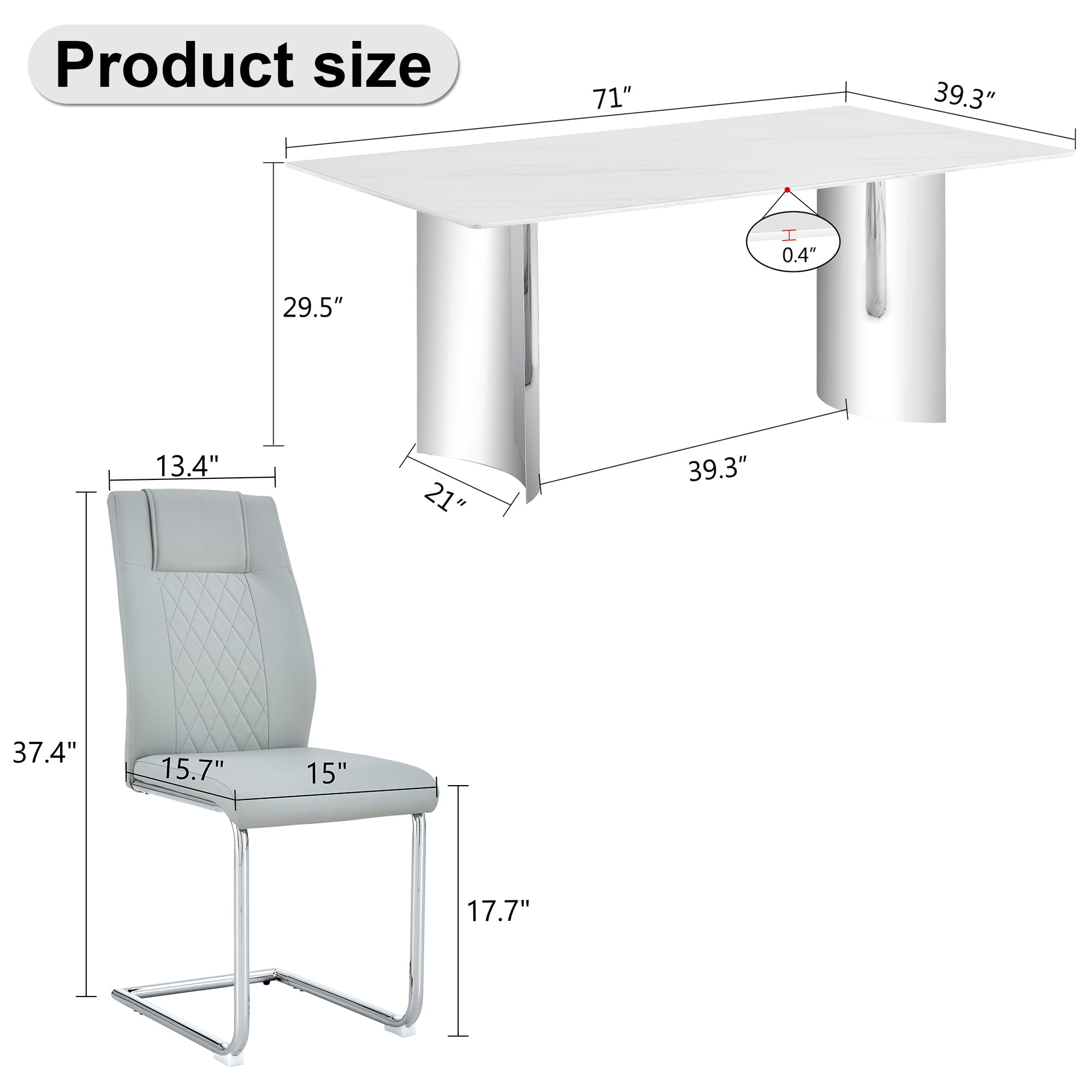 Modern Marble Dining Table & Chairs Set - DT-69