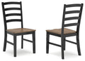 Wildenauer Brown & Black Dining Side Chair (Set of 2)