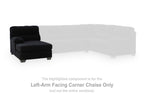 Left-arm facing corner chaise section with dark upholstery and L-shaped configuration