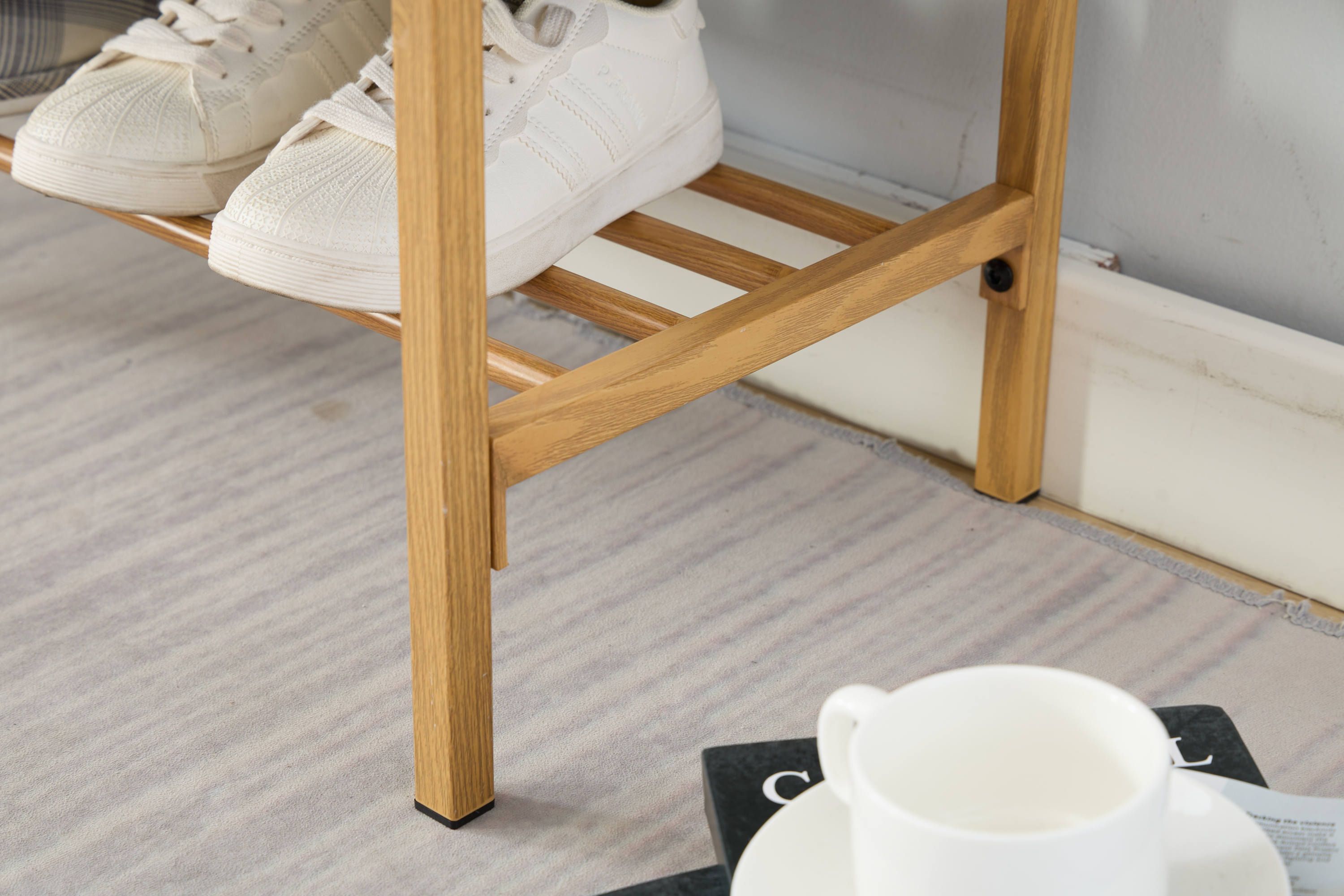 Retro Bed Bench w/ Shelf, 300 LB