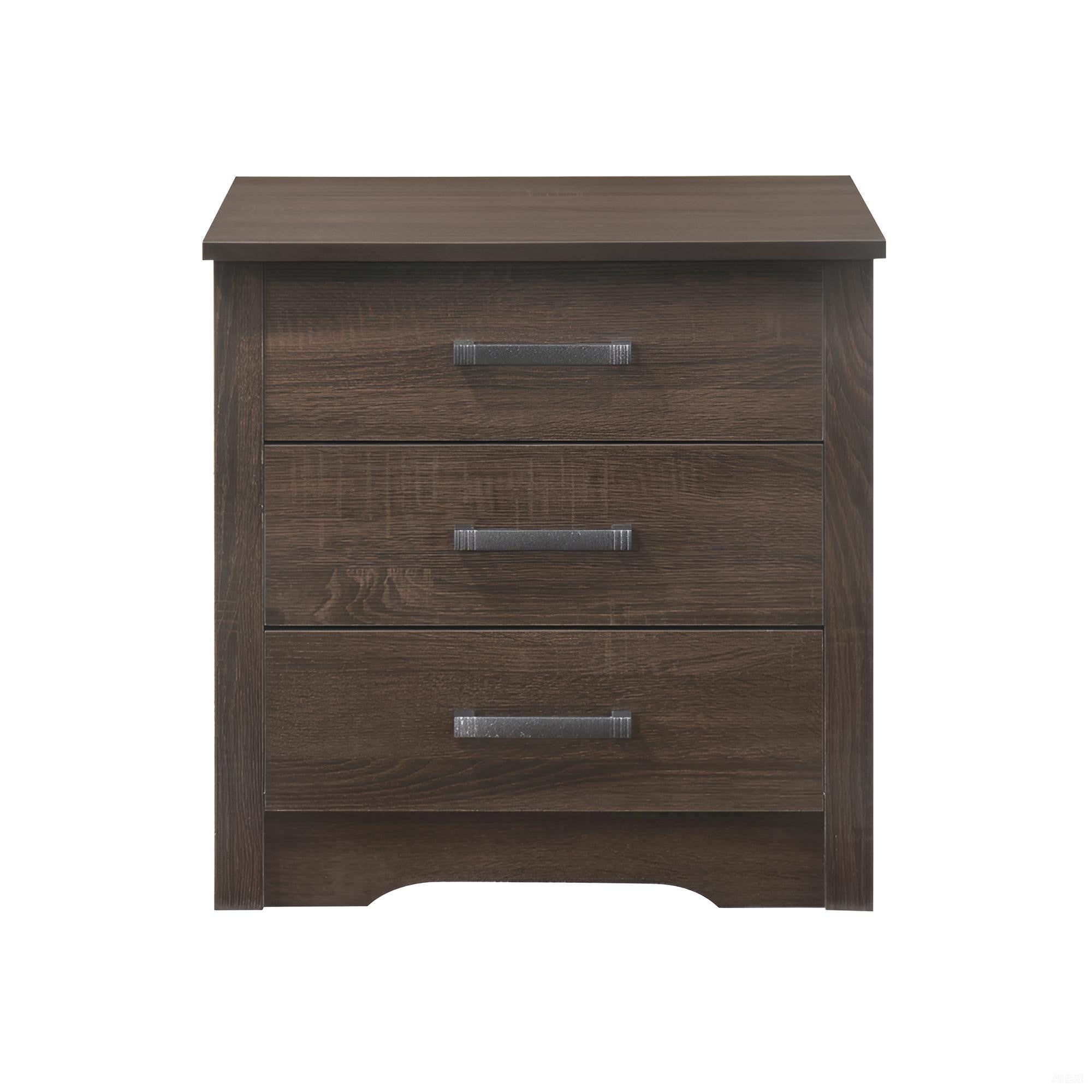 Wenge Nightstand Modern Brown Particle Board 22x18x23 Inches - Elegant