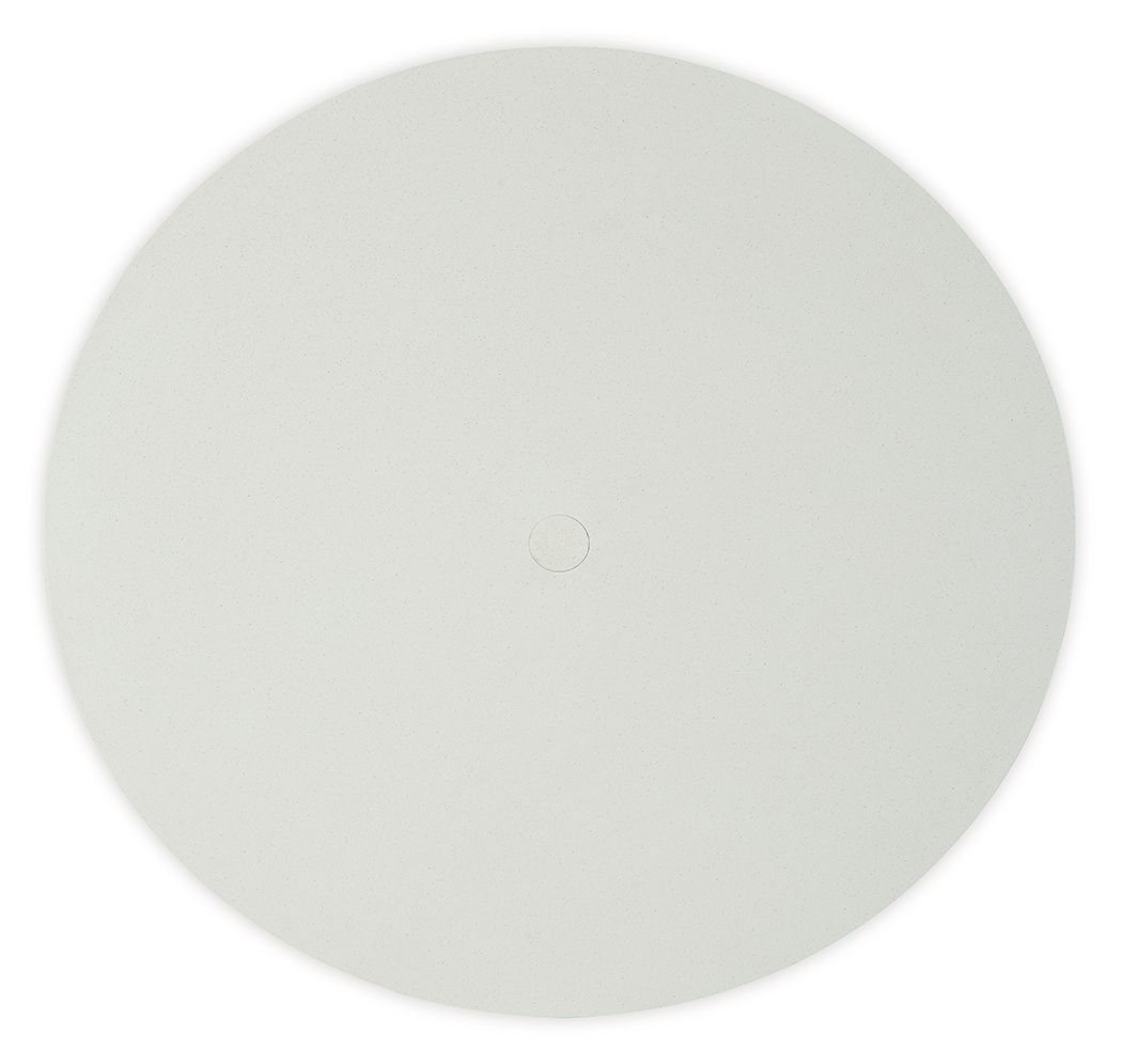 Light gray round tabletop with small mounting hole