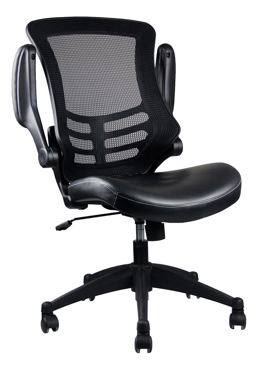 Mid-Back Mesh Office Chair w/ Arms - Black