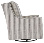 Kambria - Swivel Glider Accent Chair - Ivory / Black