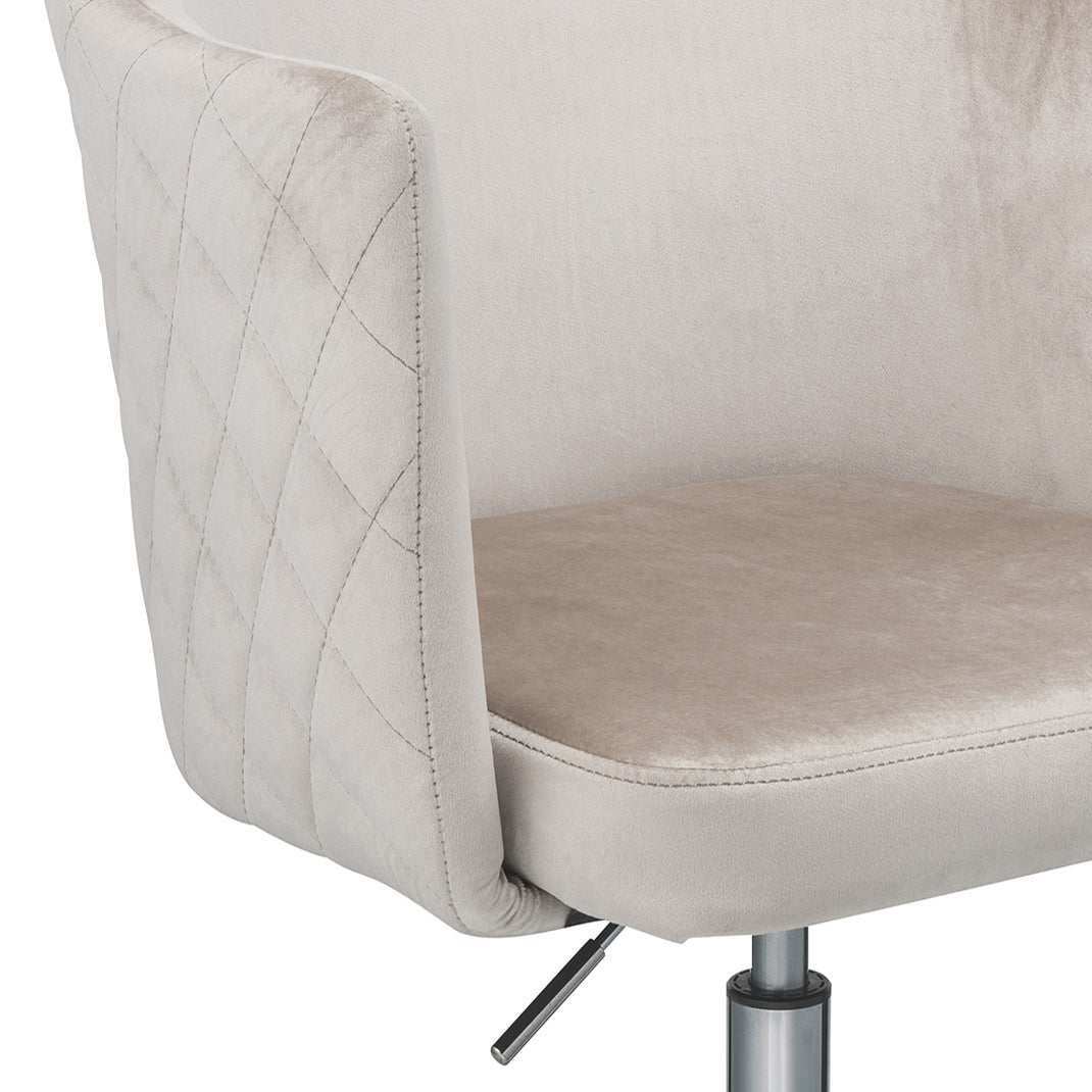 Champagne & Chrome Swivel Chair | Chic Office Seating