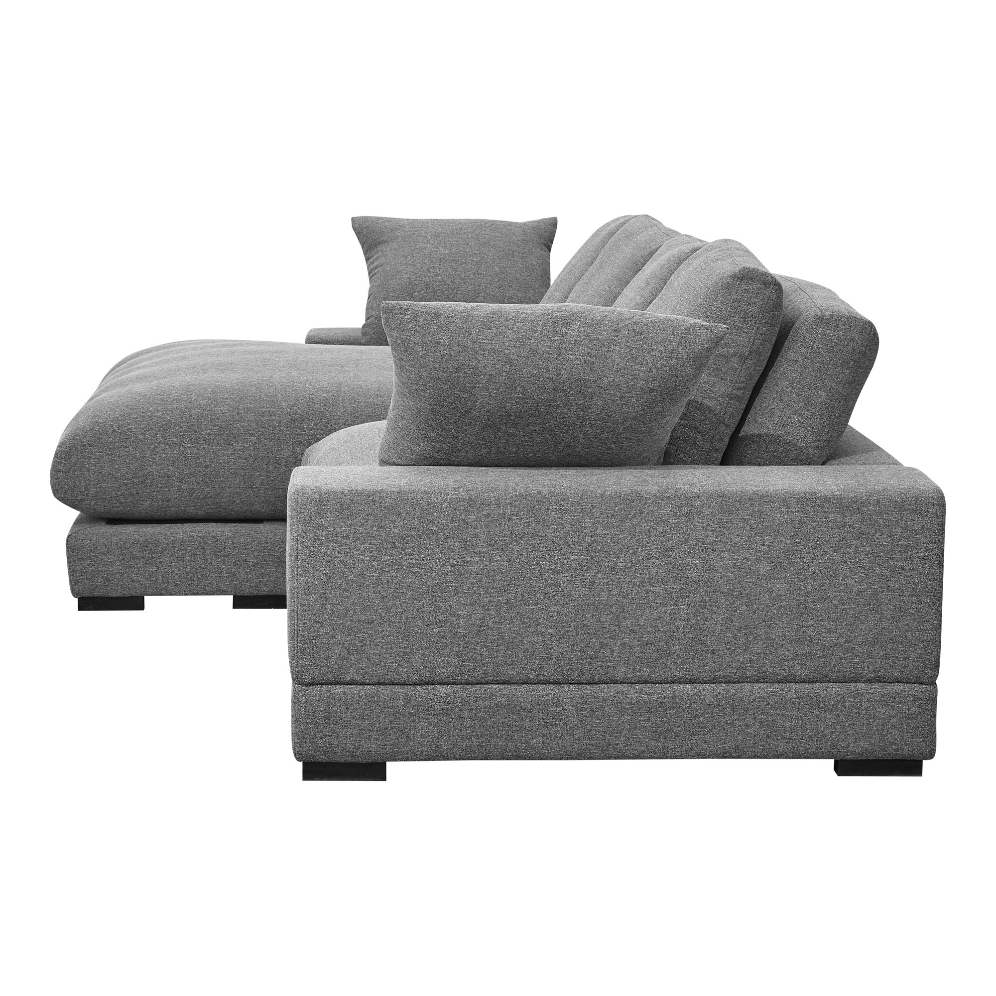 Plunge Grey Sectional - Plush Cushions-Stationary Sectionals-American Furniture Outlet