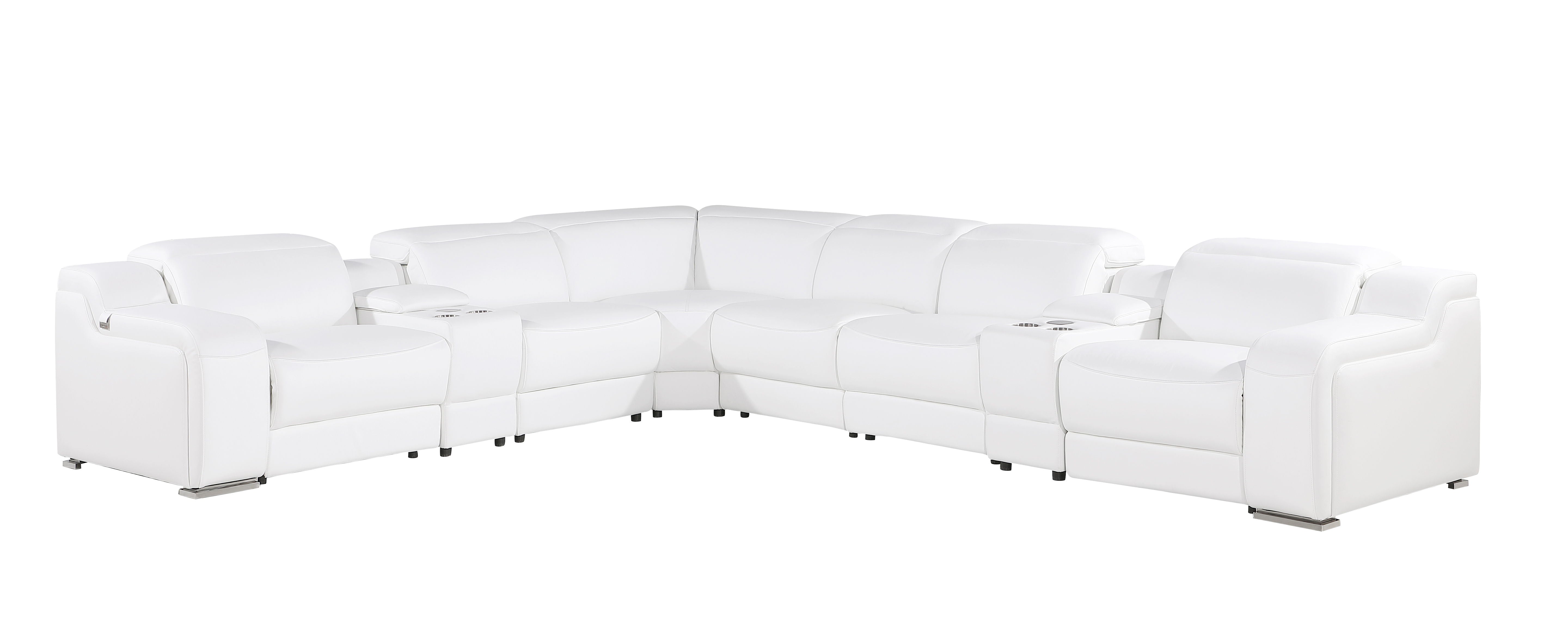1116 - Power Reclining Italian Leather Sectional
