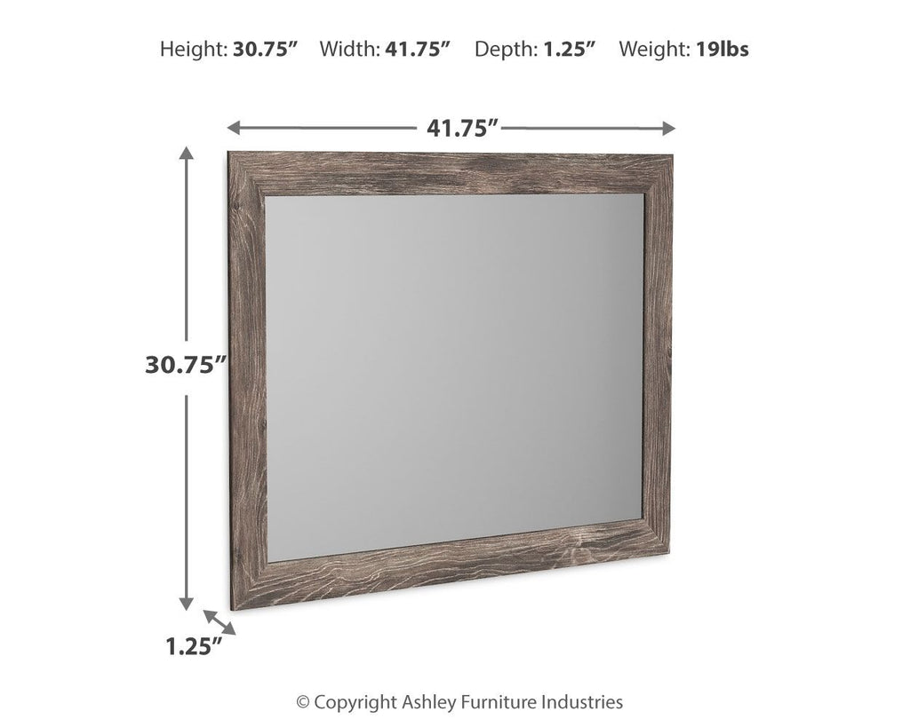 Ralinksi gray bedroom mirror frame with dimensions 30.75 in x 41.75 in