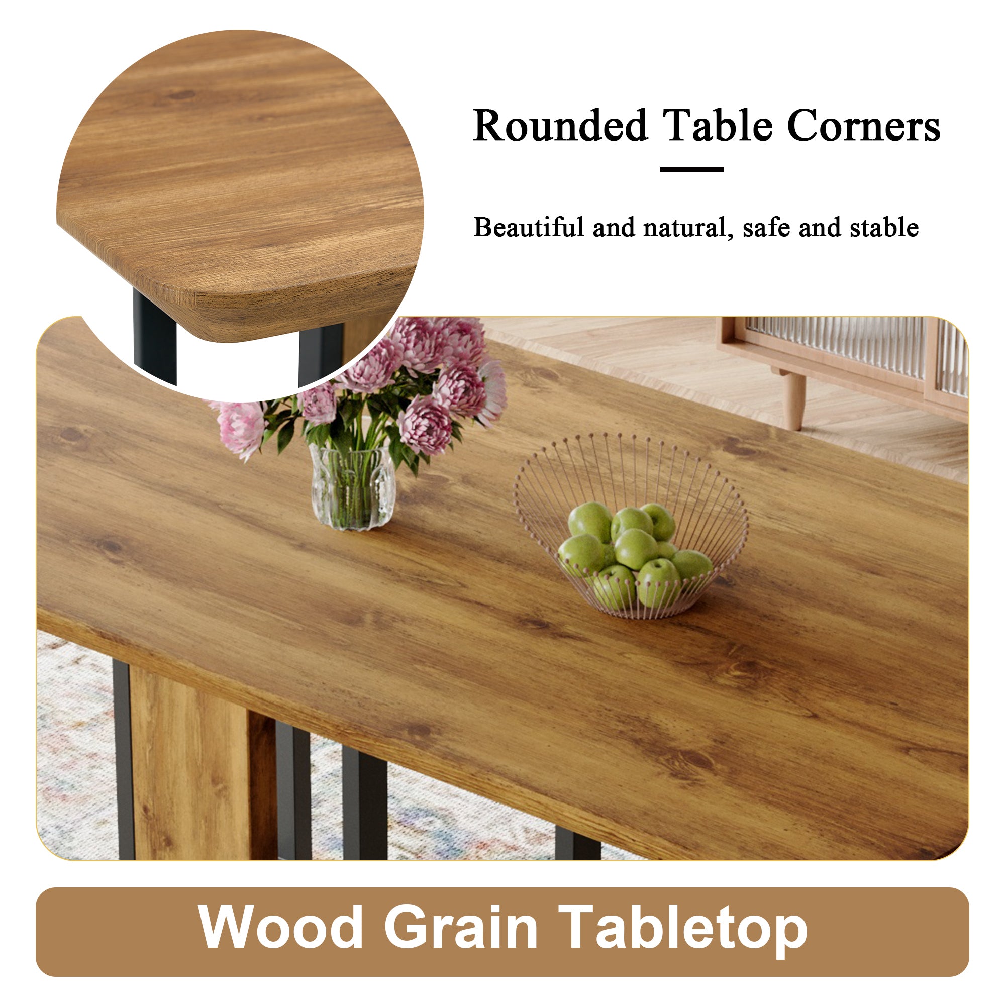 70" Dining Table Set w/ 4 Chairs