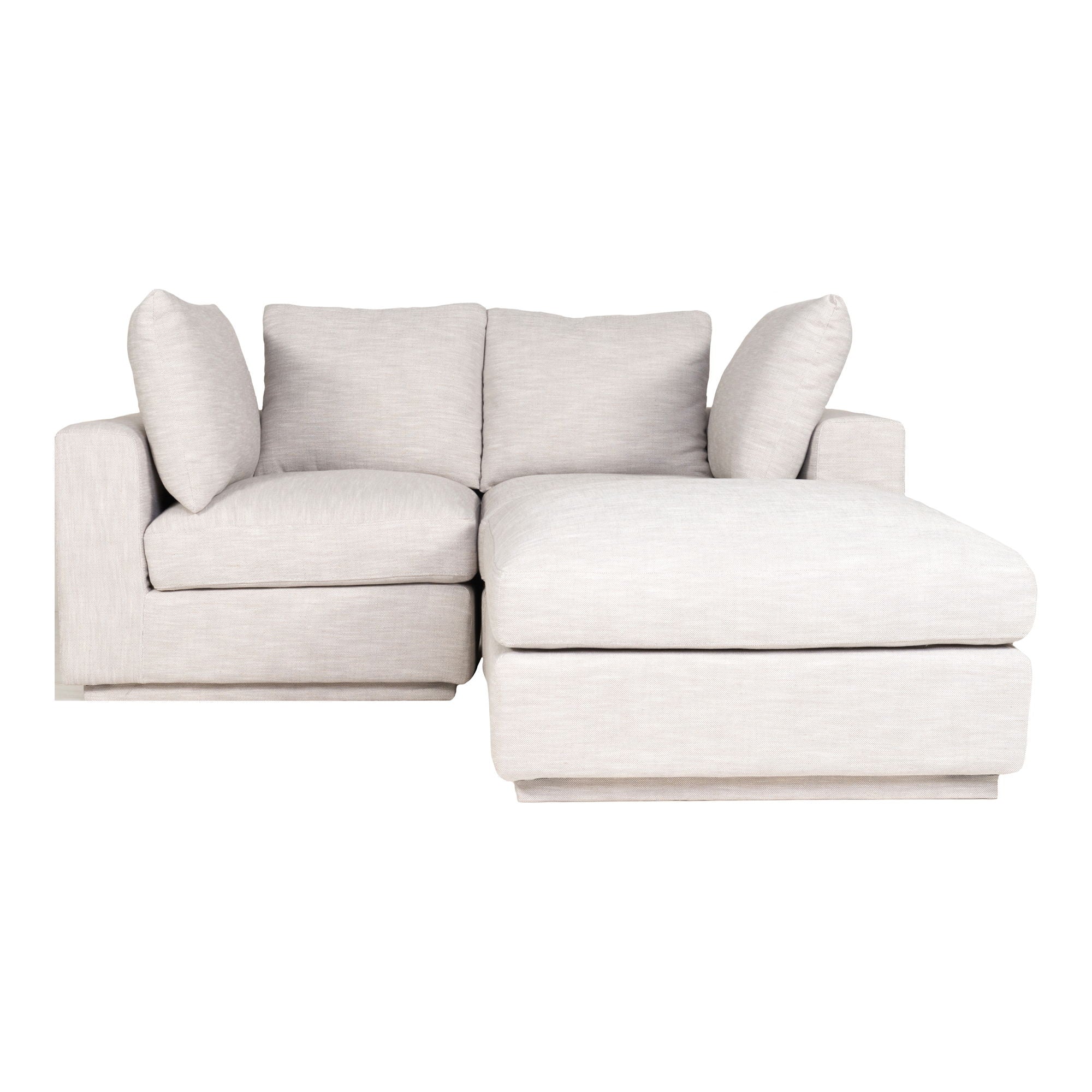 Taupe Modular Sectional - Justin Nook, Linen-Blend-Stationary Sectionals-American Furniture Outlet