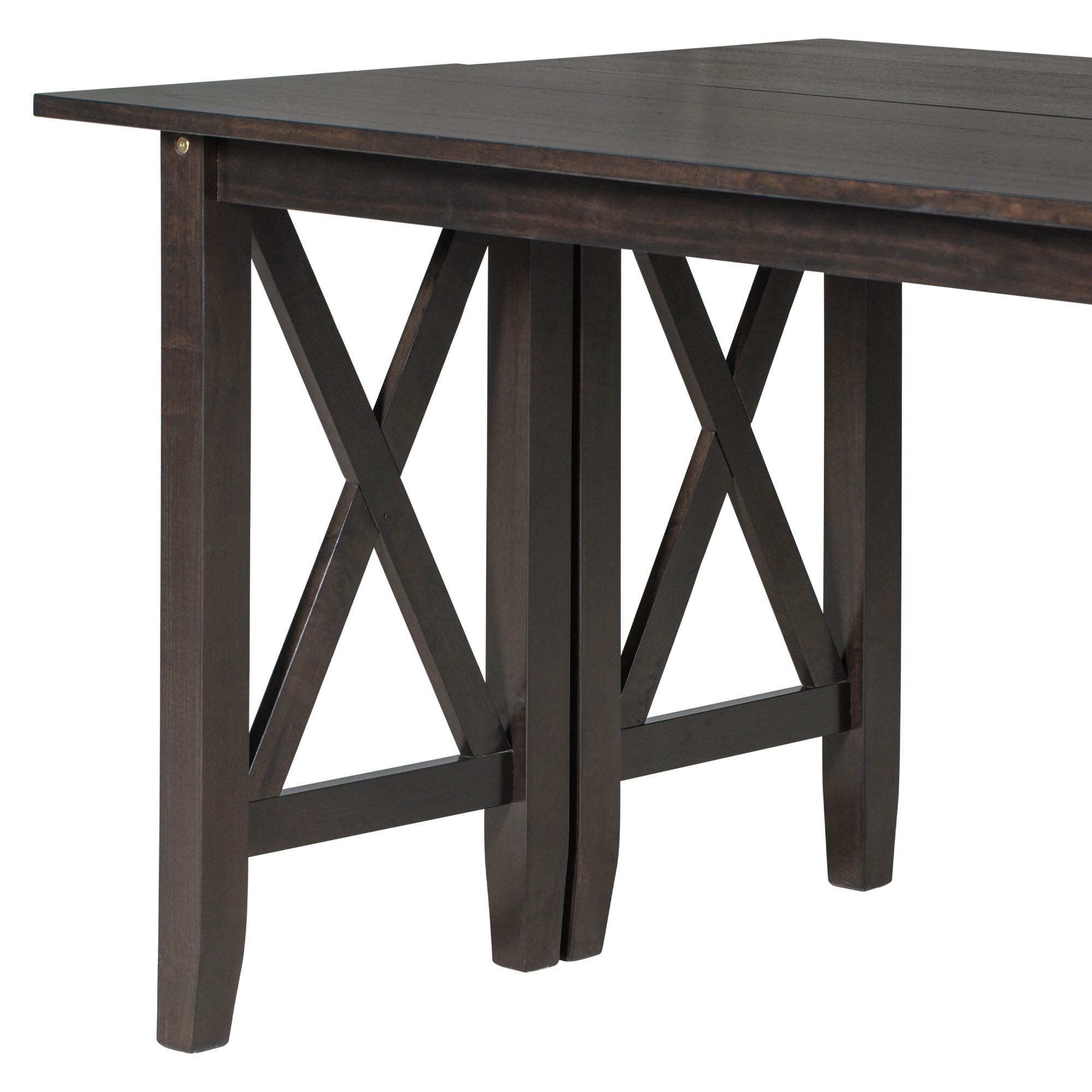 6-Pc Dining Set, Foldable Table & Bench (Espresso)