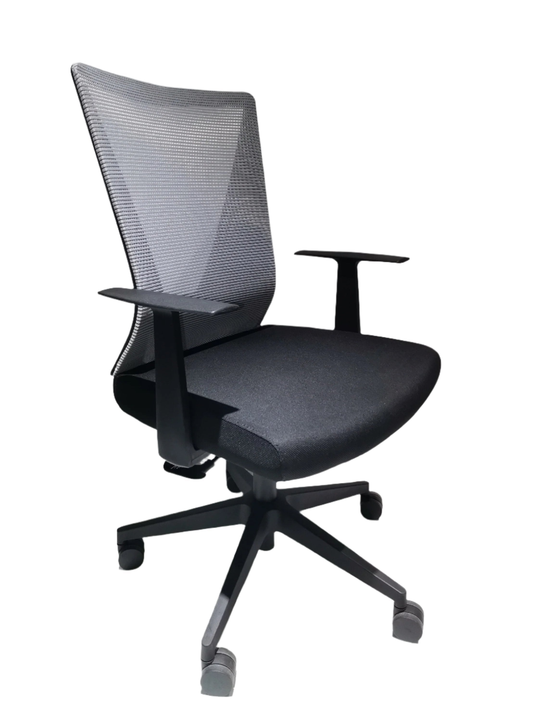 Cox Office Chair - Fixed Armrest - Black & Smoke