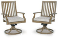Rainier Ranch - Swivel Chair With Cushion (Set of 2) - Brown / Beige