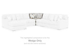Sectional wedge only with light upholstery, corner shape, and multiple seat cushions