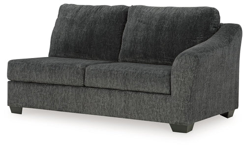 Biddeford Raf sofa in dark gray textured fabric, square arms and two back cushions
