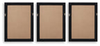 Blank framed wall art set of 3, black frames with plain backing panels