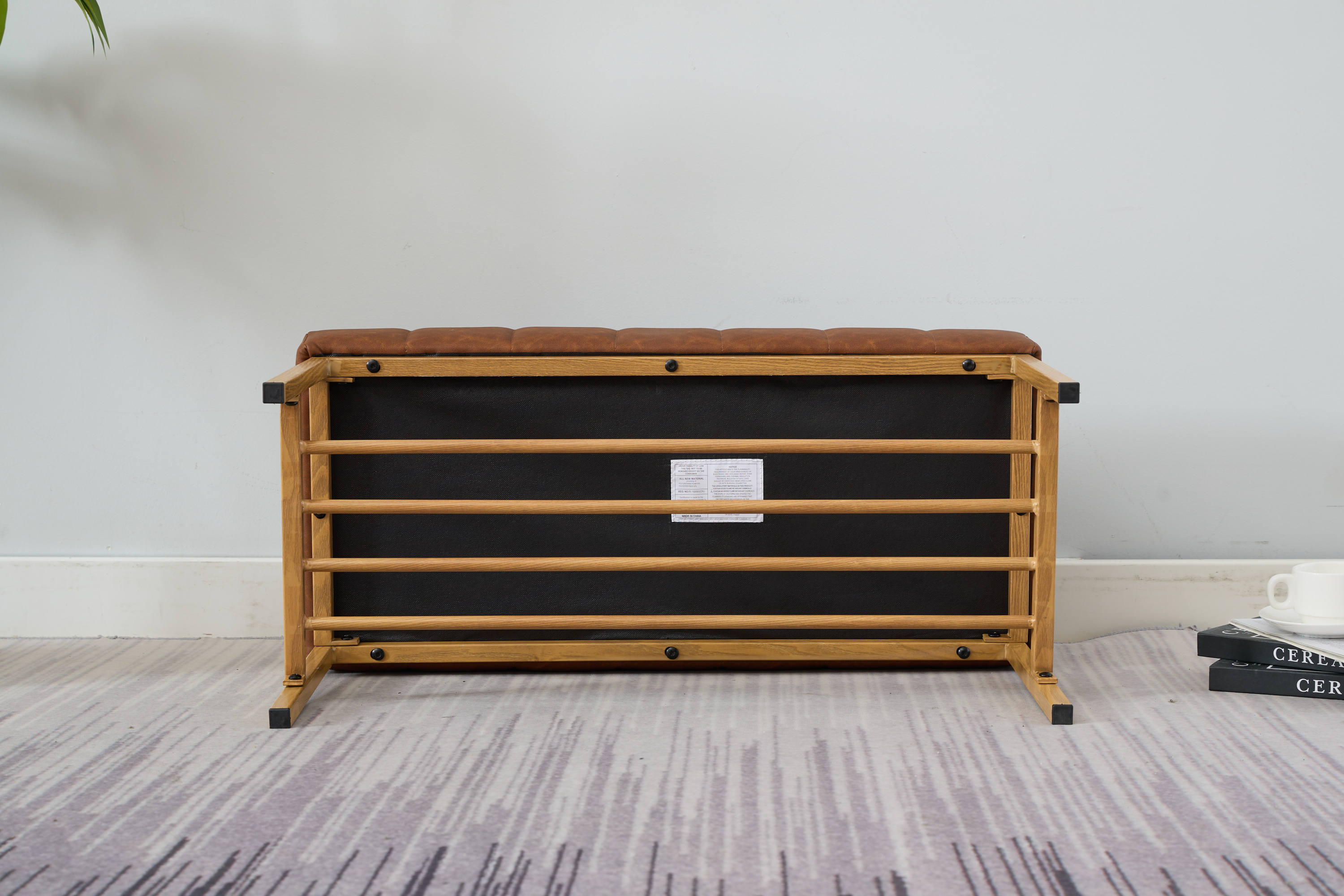 Retro Bed Bench w/ Shelf, 300 LB