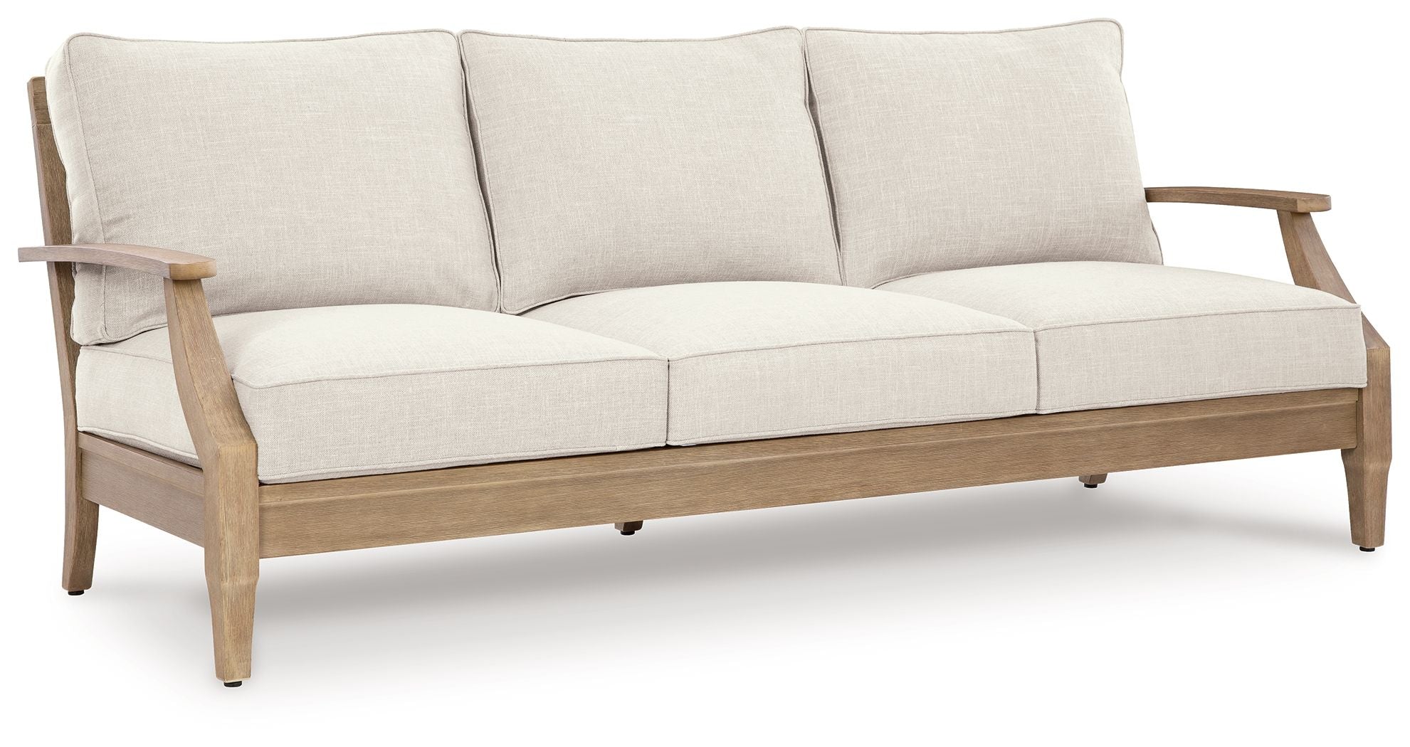 Carter Hall beige sofa with three seat cushions and three back cushions