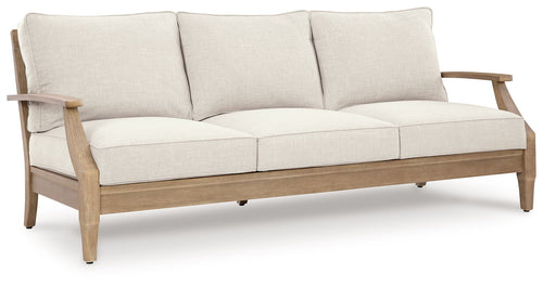 Carter Hall beige sofa with three seat cushions and three back cushions