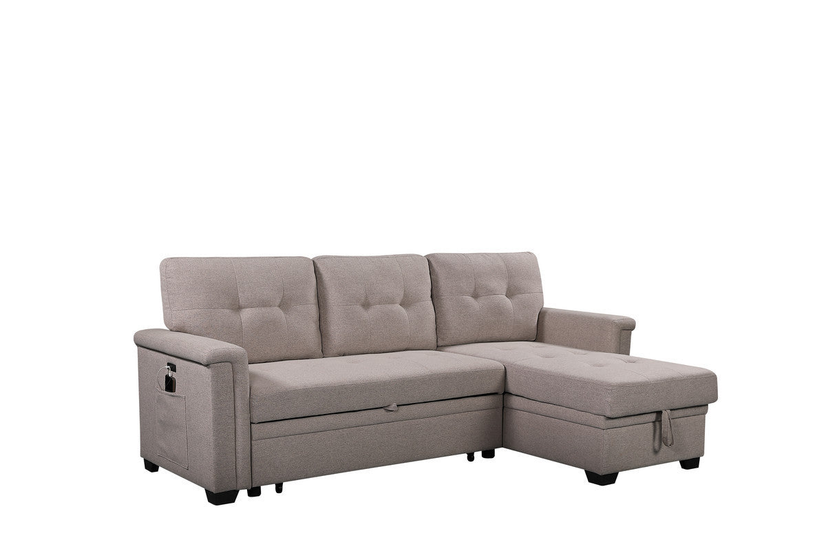 gray-l-shaped-pull-out-couch