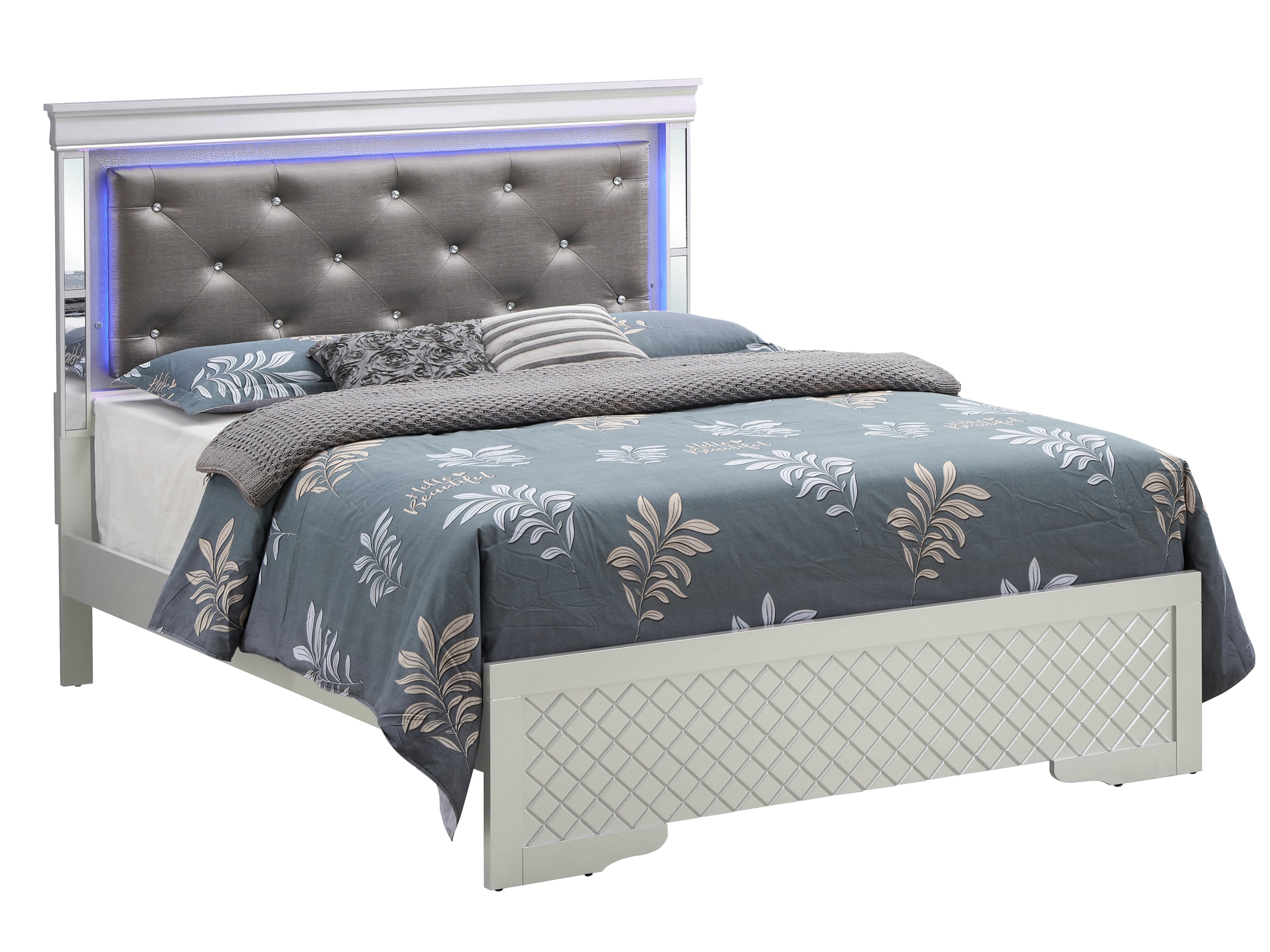 Verona G6700C-QB3 Queen Bed - Silver Champagne Finish