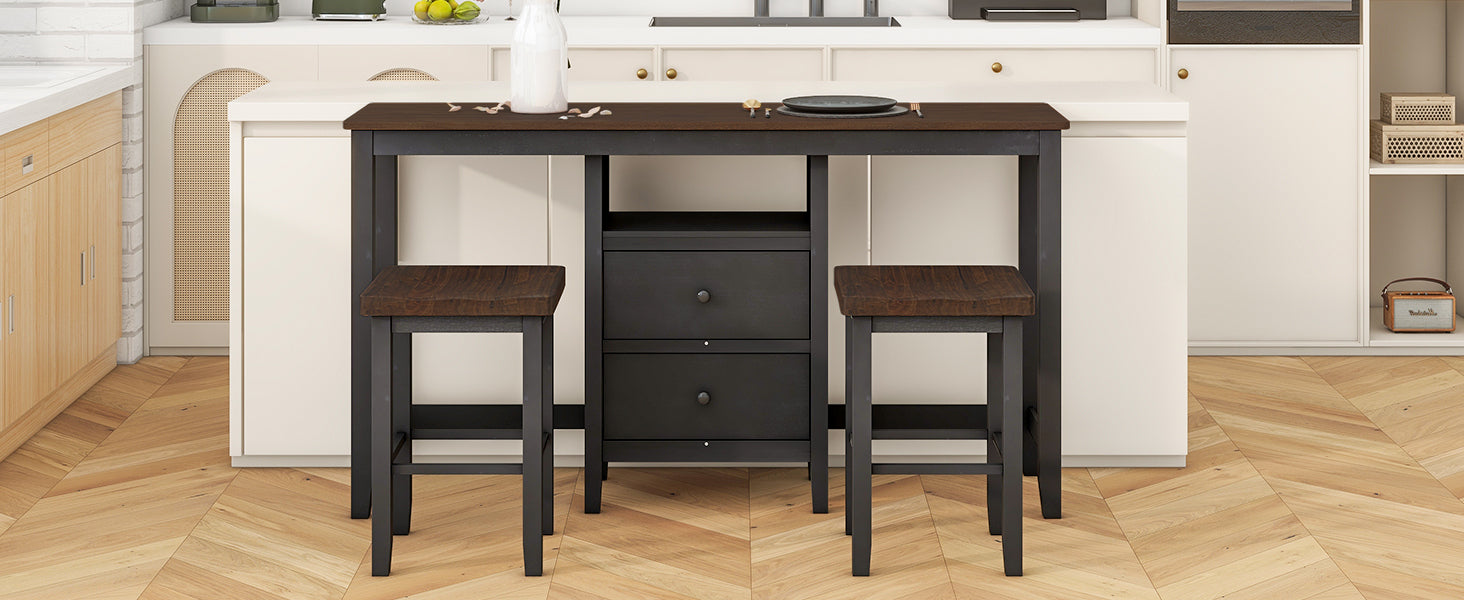 Farmhouse 3-Piece Counter Height Dining Set