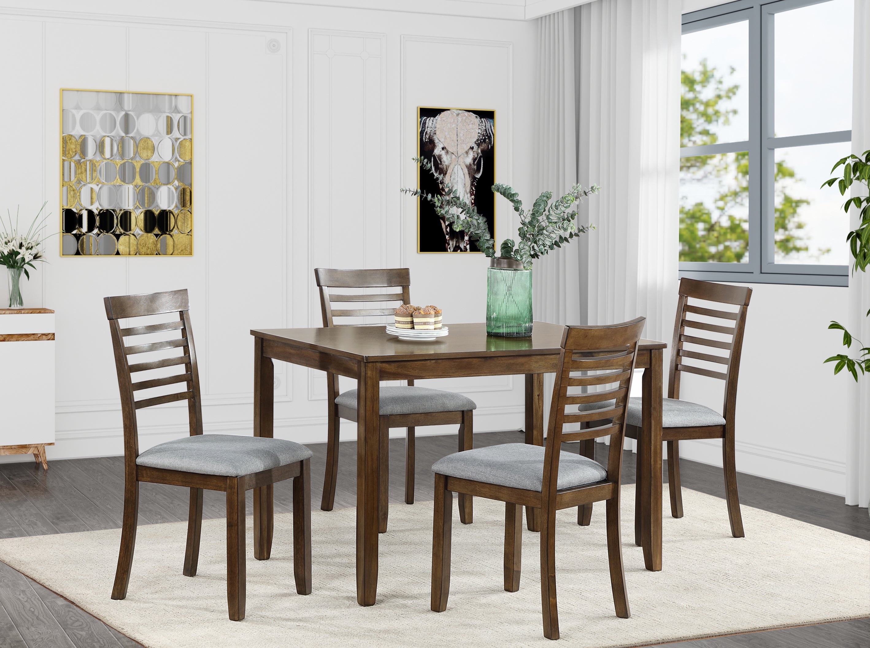 5 Pc Modern Dining Set w/ Chairs