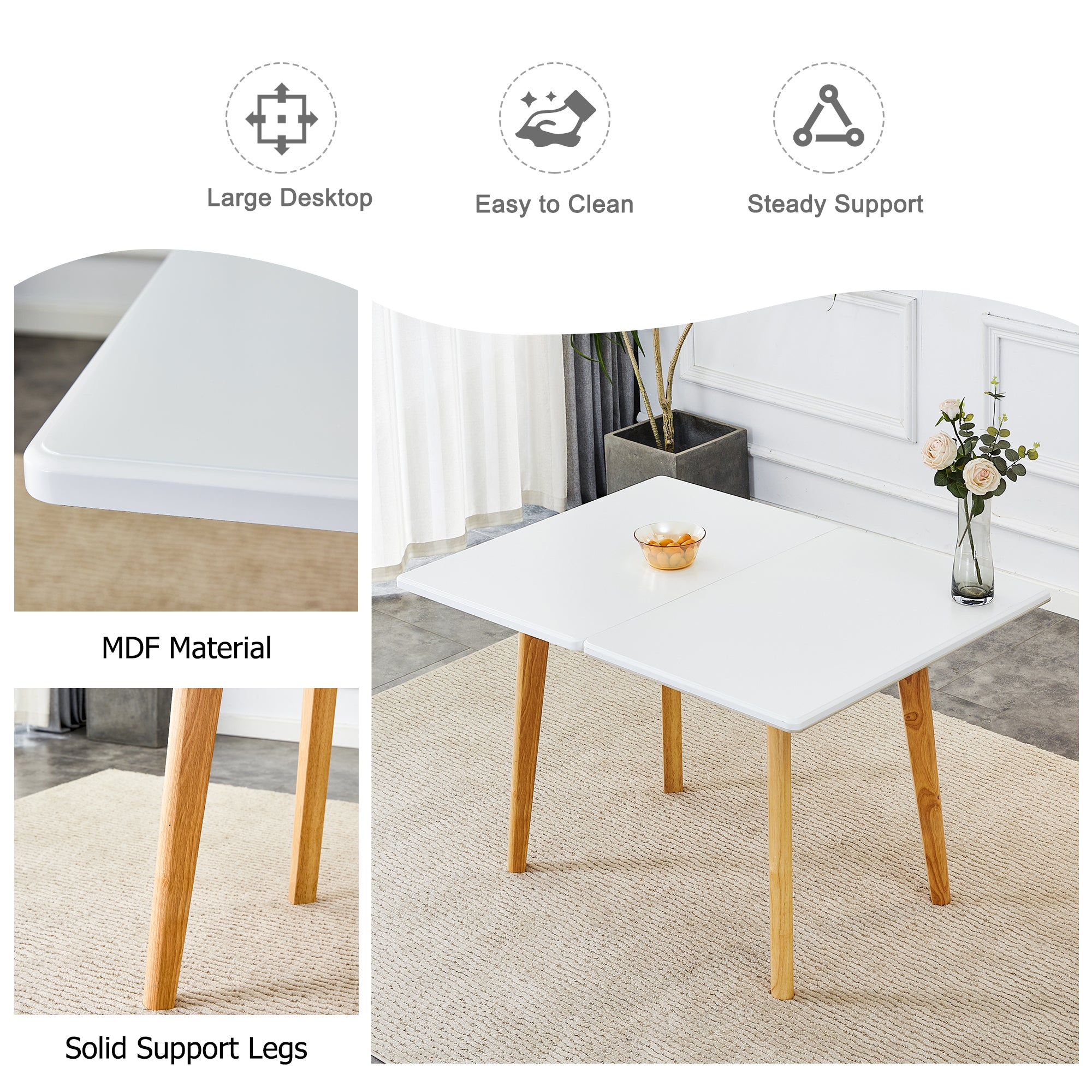 Foldable Computer Desk with 4 Chairs - ZD-1545 SC-003