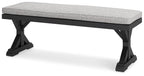 Beachcroft - Bench With Cushion - Black / Light Gray