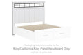 Ashbryn - King/California King Panel Headboard - White / Natural