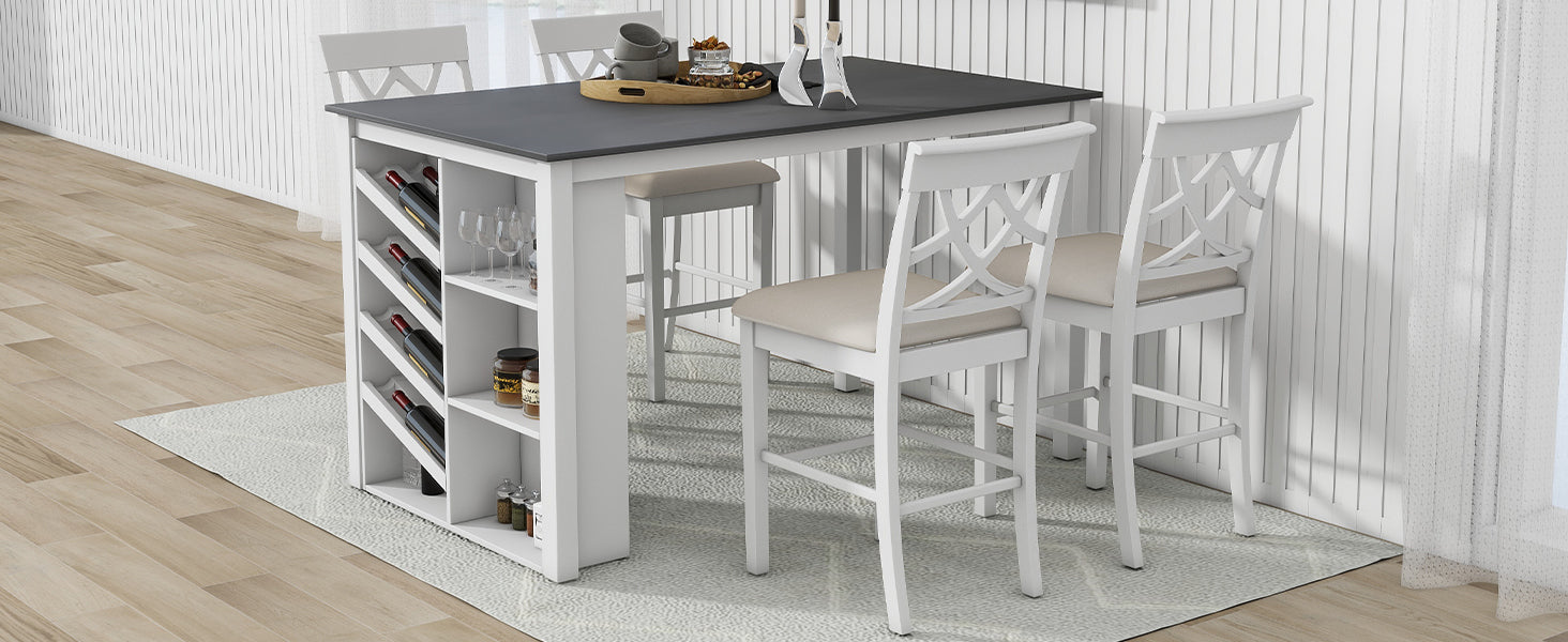 5-Piece Counter Height Dining Set - White