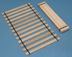 Brown twin roll slats set with black straps: flat mat plus rolled slat piece