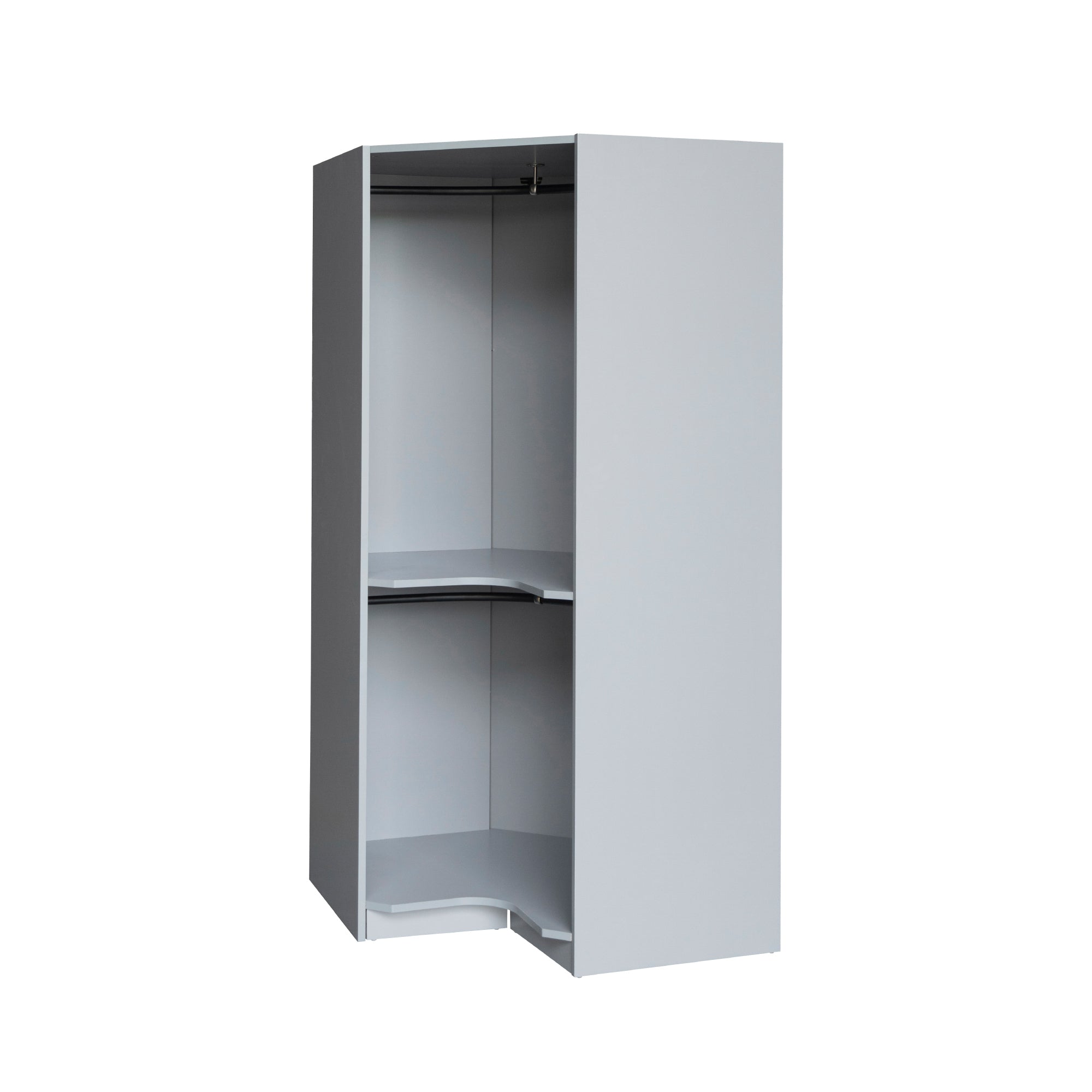 Polygon Corner Wardrobe - Gray (Save Space)
