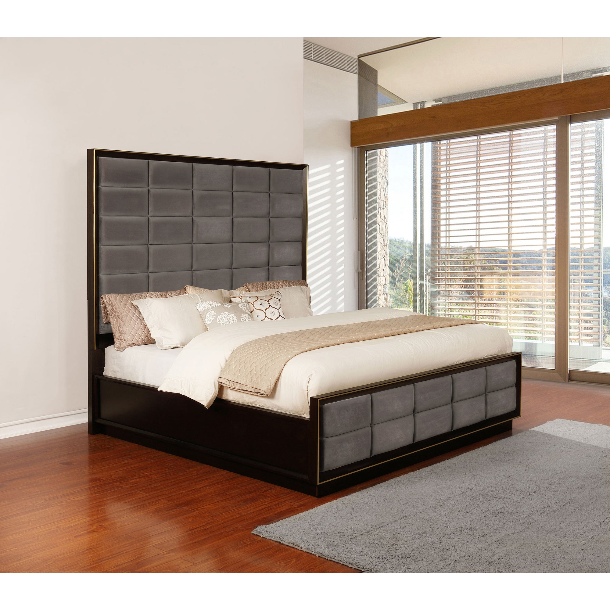 Drea Grey Smoked Peppercorn Eastern King Panel Bed