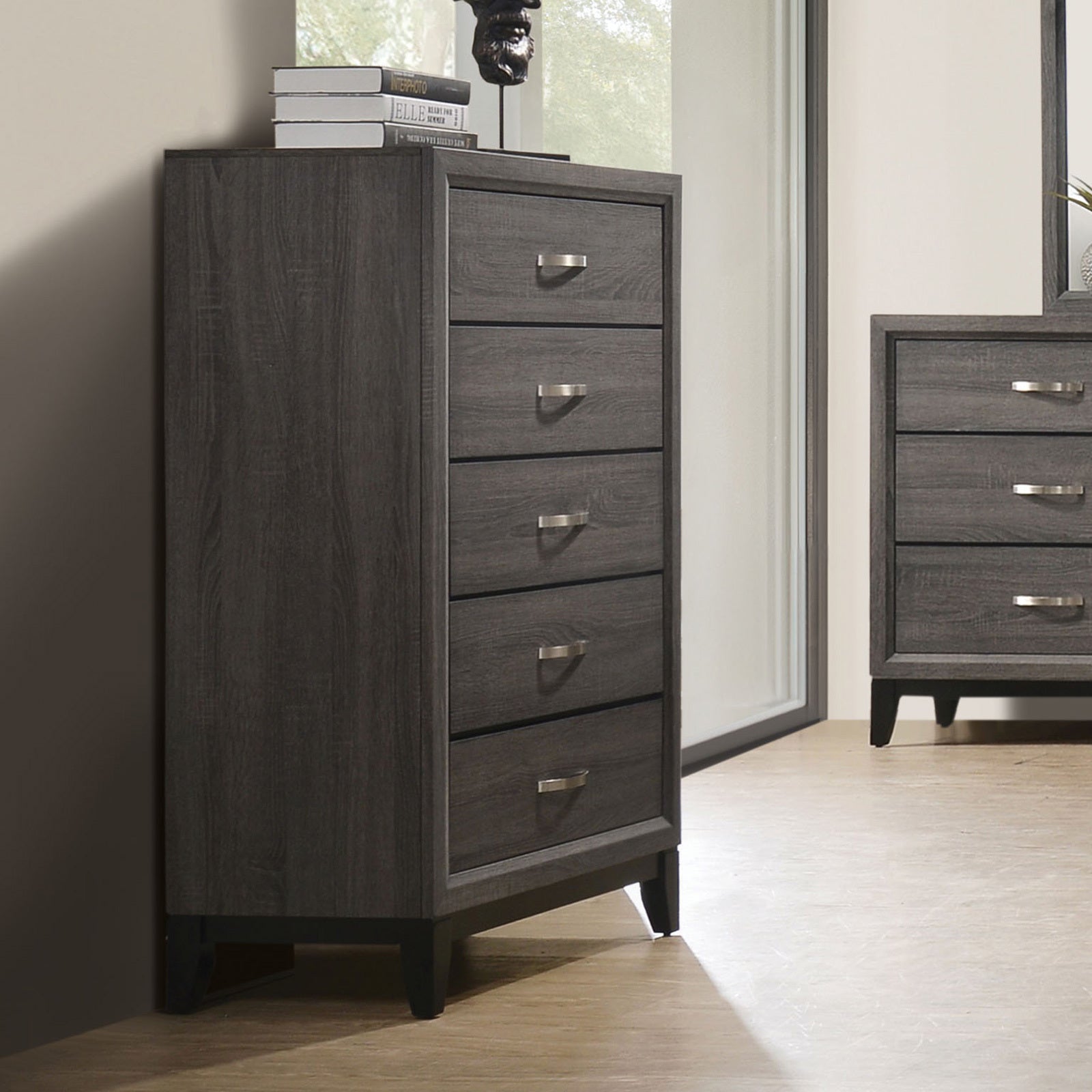 Contemporary Gray Chest Modern Two-Tone Bedroom Furniture