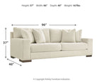 Light beige sofa, 96 in wide; 37 in high; 40 in deep