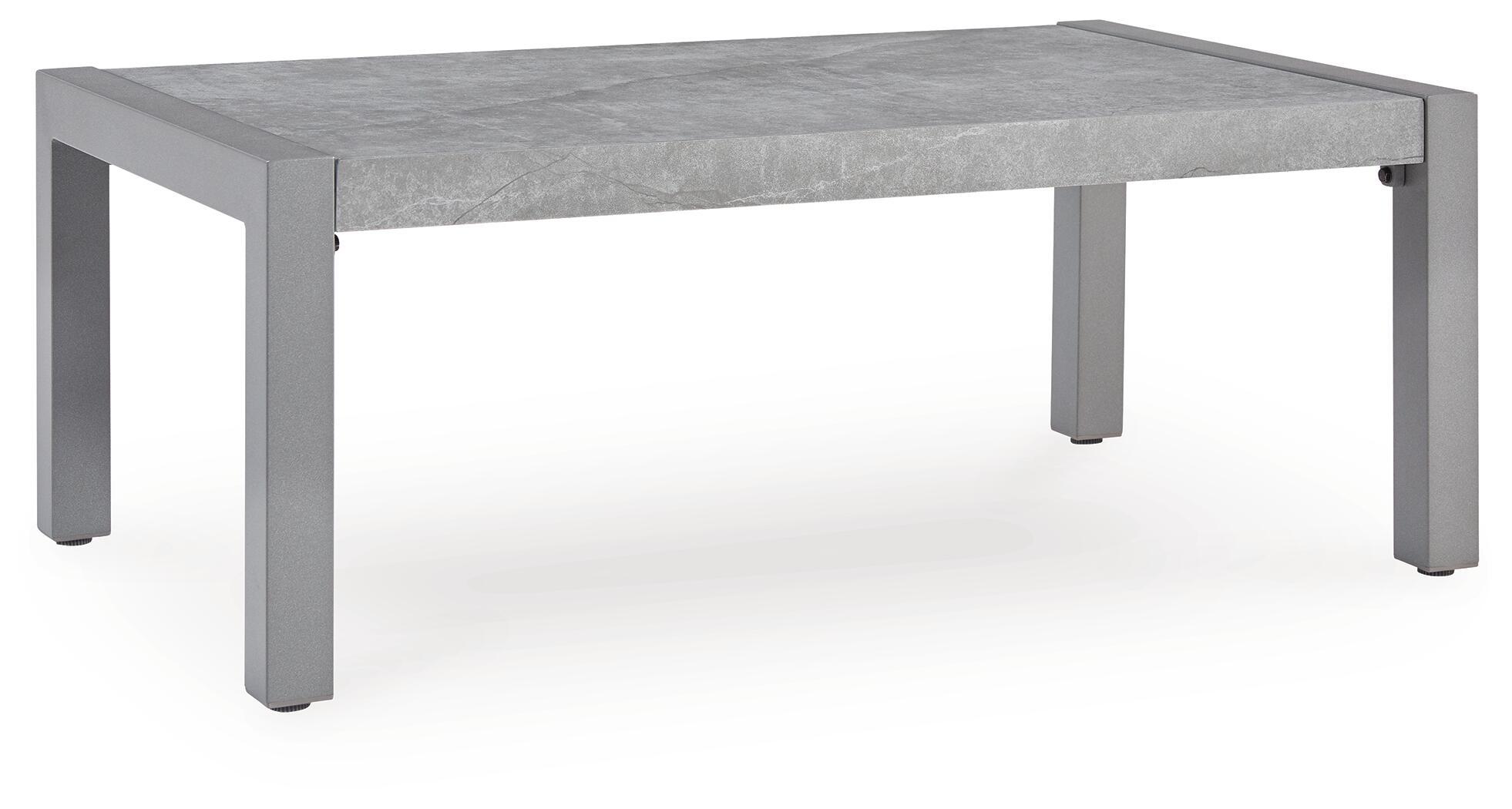 Hurley Park gray rectangular table with flat top and four straight legs