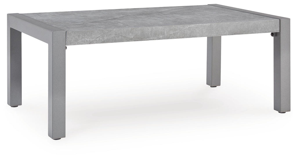 Hurley Park gray rectangular table with flat top and four straight legs